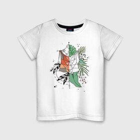 Детская футболка хлопок с принтом Geometry Fox в Новосибирске, 100% хлопок | круглый вырез горловины, полуприлегающий силуэт, длина до линии бедер | fox | geometry | геометрия | лиса | природа