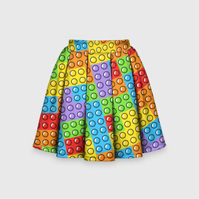 Детская юбка-солнце 3D с принтом POP IT / SIMPLE DIMPLE в Новосибирске, 100% полиэстер | Эластичный пояс, крупные складки | dimple | pop | pop it | simple | squish | димпл | поп | поп ит | симпл | сквиш