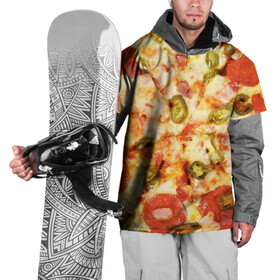 Накидка на куртку 3D с принтом Пицца в Новосибирске, 100% полиэстер |  | cheese | olives | pepperoni | pizza | пицца
