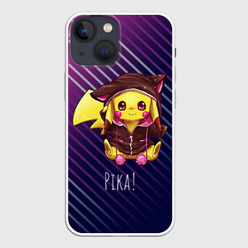 Чехол для iPhone 13 mini с принтом Пикачу в костюме в Новосибирске,  |  | anime | picachu | pikachu | аниме | милый | пика | пикачу | покебол | покемон