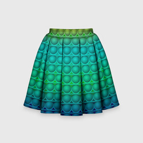 Детская юбка-солнце 3D с принтом POP IT СИМПЛ ДИМПЛ в Новосибирске, 100% полиэстер | Эластичный пояс, крупные складки | pop it | push bubble | антистресс | антистресс пузырьки | игрушка | поп ит | попит | симпл димпл | симпл димпл антистресс