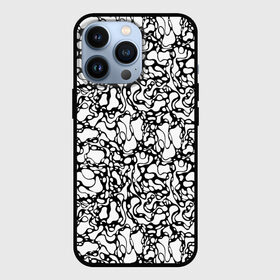 Чехол для iPhone 13 Pro с принтом Абстрактная жидкость в Новосибирске,  |  | Тематика изображения на принте: абстрактный | вода | геометрический | геометрия | дырки | жидкость | нейрографика | петли | плазма | пузыри | пятна | черно белый