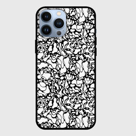 Чехол для iPhone 13 Pro Max с принтом Абстрактная жидкость в Новосибирске,  |  | Тематика изображения на принте: абстрактный | вода | геометрический | геометрия | дырки | жидкость | нейрографика | петли | плазма | пузыри | пятна | черно белый