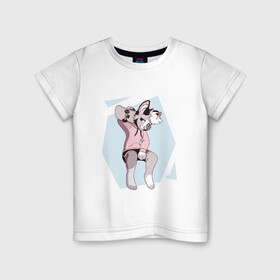 Детская футболка хлопок с принтом Собака Фурри Furry в Новосибирске, 100% хлопок | круглый вырез горловины, полуприлегающий силуэт, длина до линии бедер | animal | anthro | covered in fur | dog | furry | fursuit | покрытый мехом | собака | фурри