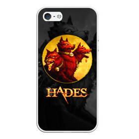 Чехол для iPhone 5/5S матовый с принтом Hades wolf в Новосибирске, Силикон | Область печати: задняя сторона чехла, без боковых панелей | hades | roguelike | бесконечные круги ада | волк | компьютерная игра | красный | трехглавый