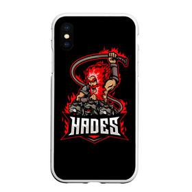 Чехол для iPhone XS Max матовый с принтом Hades в Новосибирске, Силикон | Область печати: задняя сторона чехла, без боковых панелей | hades | roguelike | аид | бесконечные круги ада | бог подземного мира | волк | компьютерная игра | мифология | трехглавый