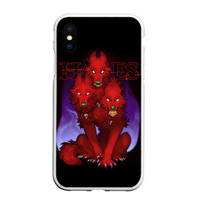 Чехол для iPhone XS Max матовый с принтом Hades wolf в Новосибирске, Силикон | Область печати: задняя сторона чехла, без боковых панелей | hades | roguelike | бесконечные круги ада | волк | компьютерная игра | красный | трехглавый