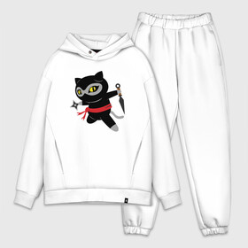 Мужской костюм хлопок OVERSIZE с принтом Ninja Cat в Новосибирске,  |  | animal | cat | cute | kitty | meow | ninja | друг | животные | киска | китти | кот | котенок | котик | котэ | кошечка | кошка | лев | леопард | милый | мур | мяу | ниндзя | пантера | питомец | рысь | тигр