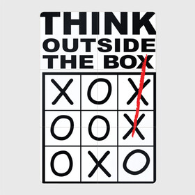 Магнитный плакат 2Х3 с принтом THINK OUTSIDE THE BOX в Новосибирске, Полимерный материал с магнитным слоем | 6 деталей размером 9*9 см | Тематика изображения на принте: box | braine | imagine | outside | text | think | word | воображение | думай | комфорт | крестики | надписи | настроение | нолики | текст