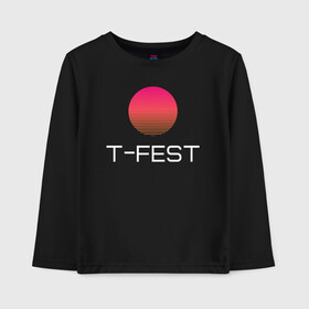 Детский лонгслив хлопок с принтом T-Fest в Новосибирске, 100% хлопок | круглый вырез горловины, полуприлегающий силуэт, длина до линии бедер | 0372 | t fest | рэпер | т фест | ти фест | тифест | тфест