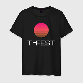 Мужская футболка хлопок с принтом T-Fest в Новосибирске, 100% хлопок | прямой крой, круглый вырез горловины, длина до линии бедер, слегка спущенное плечо. | 0372 | t fest | рэпер | т фест | ти фест | тифест | тфест