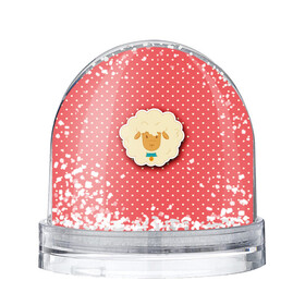 Игрушка Снежный шар с принтом Овечка в Новосибирске, Пластик | Изображение внутри шара печатается на глянцевой фотобумаге с двух сторон | арт | белая | белое животное | белый горох | горох | овечка | овца | пушистая | пушистик | рисунок | рисунок горошек