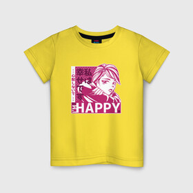 Детская футболка хлопок с принтом Happy Sad Anime Girl Kanji в Новосибирске, 100% хлопок | круглый вырез горловины, полуприлегающий силуэт, длина до линии бедер | anime | chibi | cute | girls | happiness | im happy | japan | japanese | kawaii | manga | waifu | анимешник | анимешница | грусть | девочки | девушки | иероглифы | кандзи | лица | манга | настроение | рисунок в стиле аниме | счастье | типичная 