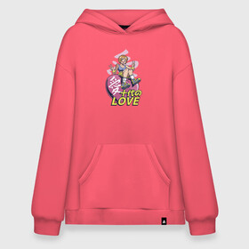 Худи SuperOversize хлопок с принтом Kawaii Heart Anime Love в Новосибирске, 70% хлопок, 30% полиэстер, мягкий начес внутри | карман-кенгуру, эластичная резинка на манжетах и по нижней кромке, двухслойный капюшон
 | Тематика изображения на принте: anime | chibi | in love | japan | japanese | kanji | kawaii | manga | mood | waifu | анимешник | анимешница | влюблена | влюблённость | кандзи | любовь | манга | настроение | рисунок в стиле аниме | розовое сердце | сердце