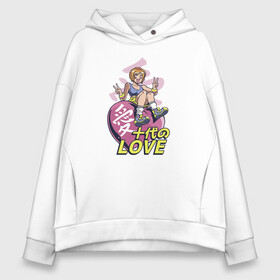 Женское худи Oversize хлопок с принтом Kawaii Heart Anime Love в Новосибирске, френч-терри — 70% хлопок, 30% полиэстер. Мягкий теплый начес внутри —100% хлопок | боковые карманы, эластичные манжеты и нижняя кромка, капюшон на магнитной кнопке | Тематика изображения на принте: anime | chibi | in love | japan | japanese | kanji | kawaii | manga | mood | waifu | анимешник | анимешница | влюблена | влюблённость | кандзи | любовь | манга | настроение | рисунок в стиле аниме | розовое сердце | сердце