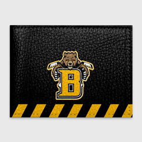 Обложка для студенческого билета с принтом BOSTON BRUINS в Новосибирске, натуральная кожа | Размер: 11*8 см; Печать на всей внешней стороне | black | boston | bruins | hockey | ice | logo | nhl | sport | usa | бостон | брюинз | кубок | логотип | медведь | нхл | спорт | стэнли | хоккей