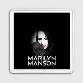 Магнит 55*55 с принтом MARILYN MANSON в Новосибирске, Пластик | Размер: 65*65 мм; Размер печати: 55*55 мм | alternative | manson | music | rock | usa | искусство | картина | метал | музыка | мэрлин мэнсон | панк | рок