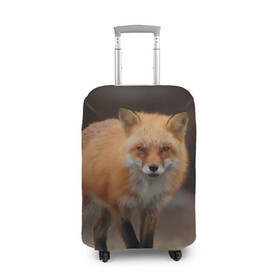 Чехол для чемодана 3D с принтом Хитрая лисица в Новосибирске, 86% полиэфир, 14% спандекс | двустороннее нанесение принта, прорези для ручек и колес | fox | foxy | животное | звери | лиса | лисенок | лисичка | милая | рыжая | фокс