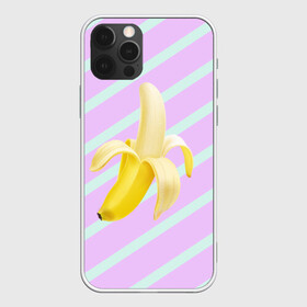 Чехол для iPhone 12 Pro Max с принтом Банан графический фон в Новосибирске, Силикон |  | Тематика изображения на принте: банан | геометрический принт | графический принт | лавандовый | летний | лето | мятный | полоска | принт