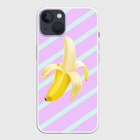 Чехол для iPhone 13 с принтом Банан графический фон в Новосибирске,  |  | банан | геометрический принт | графический принт | лавандовый | летний | лето | мятный | полоска | принт