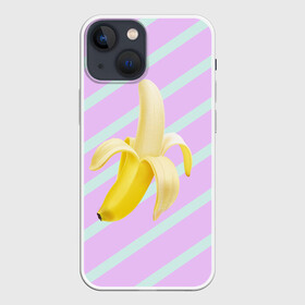 Чехол для iPhone 13 mini с принтом Банан графический фон в Новосибирске,  |  | банан | геометрический принт | графический принт | лавандовый | летний | лето | мятный | полоска | принт