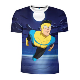 Мужская футболка 3D спортивная с принтом Марк Грэйсон Неуязвимый в Новосибирске, 100% полиэстер с улучшенными характеристиками | приталенный силуэт, круглая горловина, широкие плечи, сужается к линии бедра | damien darkblood | invincible | superman | марк грэйсон | мультсериал | неуязвимый | супергерой