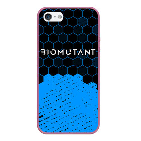 Чехол для iPhone 5/5S матовый с принтом Biomutant - Hexagon в Новосибирске, Силикон | Область печати: задняя сторона чехла, без боковых панелей | Тематика изображения на принте: bio | biomutant | game | games | mutant | био | биомутант | игра | игры | мутант | соты