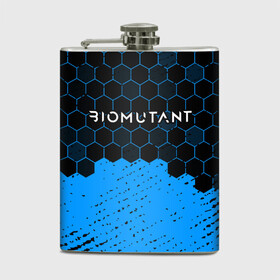 Фляга с принтом Biomutant - Hexagon в Новосибирске, металлический корпус | емкость 0,22 л, размер 125 х 94 мм. Виниловая наклейка запечатывается полностью | Тематика изображения на принте: bio | biomutant | game | games | mutant | био | биомутант | игра | игры | мутант | соты