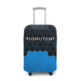 Чехол для чемодана 3D с принтом Biomutant - Hexagon в Новосибирске, 86% полиэфир, 14% спандекс | двустороннее нанесение принта, прорези для ручек и колес | Тематика изображения на принте: bio | biomutant | game | games | mutant | био | биомутант | игра | игры | мутант | соты