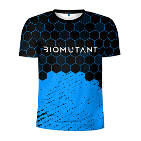 Мужская футболка 3D спортивная с принтом Biomutant - Hexagon в Новосибирске, 100% полиэстер с улучшенными характеристиками | приталенный силуэт, круглая горловина, широкие плечи, сужается к линии бедра | Тематика изображения на принте: bio | biomutant | game | games | mutant | био | биомутант | игра | игры | мутант | соты