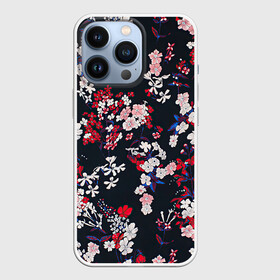 Чехол для iPhone 13 Pro с принтом Цветы в Новосибирске,  |  | арт | ночь | рисунок | тёмный фон | цветок | цветы | чёрное | яркие цветы | яркий цветок