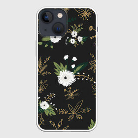 Чехол для iPhone 13 mini с принтом Белые хризантемы в Новосибирске,  |  | арт | белые цветы | белый цветок | колокольчик | колокольчики | ночь | подснежники | рисунок | тёмный фон | хризантема | хризантемы | цветок | цветы | чёрное | яркие цветы | яркий цветок