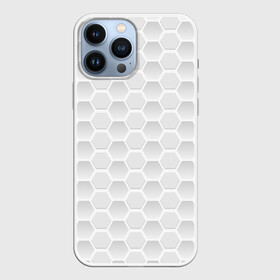 Чехол для iPhone 13 Pro Max с принтом БЕЛЫЕ ПЛИТЫ | 3Д ПЛИТЫ в Новосибирске,  |  | 3 соты | 3d | 3д | 3д плиты | 3д текстура | белая текстура | белые плиты | белые соты | белый | белый принт | вектор | паттерн | плиты | разрыв | соты | текстура