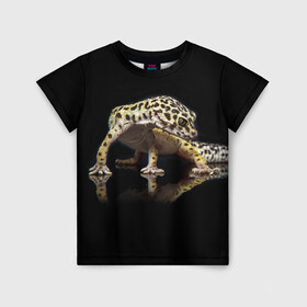 Детская футболка 3D с принтом ЭУБЛЕФАР  EUBLEPHARIS в Новосибирске, 100% гипоаллергенный полиэфир | прямой крой, круглый вырез горловины, длина до линии бедер, чуть спущенное плечо, ткань немного тянется | tegunvteg | геккон | гекон | зублефар | леопардовый геккон | эу | эублефар | ящерица