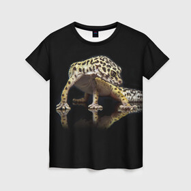 Женская футболка 3D с принтом ЭУБЛЕФАР  EUBLEPHARIS в Новосибирске, 100% полиэфир ( синтетическое хлопкоподобное полотно) | прямой крой, круглый вырез горловины, длина до линии бедер | tegunvteg | геккон | гекон | зублефар | леопардовый геккон | эу | эублефар | ящерица