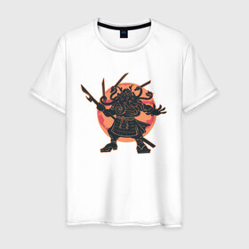 Мужская футболка хлопок с принтом Ктулху Самурай Samurai ninja в Новосибирске, 100% хлопок | прямой крой, круглый вырез горловины, длина до линии бедер, слегка спущенное плечо. | art | cyberpunk samurai | elder god | ninja | oni | rdsmry | ronin | samurai | shogun | арт | говард лавкрафт | древние боги | древний бог | киберпанк самурай | мерч | осьминог | прикол | путь воина | ронин | сёгун | токио | харакири