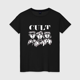 Женская футболка хлопок с принтом Kid Cult Детский культ Ужасы в Новосибирске, 100% хлопок | прямой крой, круглый вырез горловины, длина до линии бедер, слегка спущенное плечо | devil | fear | horror | horror merch | occult | religion | ritual | satanic | satanism | демон | дети | дети кукурузы | детский культ | дьявол | культизм | оккультизм | прикол | религия | ритуал | сатана | сатанизм | секта | ужас | ужастик