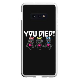 Чехол для Samsung S10E с принтом You Died в Новосибирске, Силикон | Область печати: задняя сторона чехла, без боковых панелей | arkade | cup head | cuphead | game | games | аркада | игра | игры | кап хэд | капхед | купа хэд | сгз руфв | сгзруфв | чашкоголовый