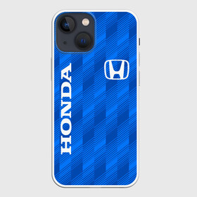 Чехол для iPhone 13 mini с принтом HONDA BLUE  | ХОНДА СИНИЙ в Новосибирске,  |  | accord | car | civic | honda | sport | sportcar | авто | автомобиль | аккорд | линии | спорт | спорткар | тачка | хонда | цивик