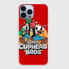 Чехол для iPhone 13 Pro Max с принтом Super Cuphead Bros в Новосибирске,  |  | arkade | cup head | cuphead | game | games | mario | аркада | игра | игры | кап хэд | капхед | купа хэд | марио | сгз руфв | сгзруфв | чашкоголовый