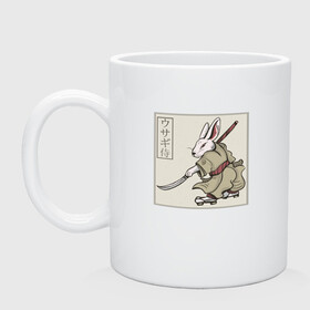 Кружка керамическая с принтом Кролик Самурай Rabbit Samurai в Новосибирске, керамика | объем — 330 мл, диаметр — 80 мм. Принт наносится на бока кружки, можно сделать два разных изображения | art | cyberpunk samurai | ninja | oni | rdsmry | ronin | samurai | shogun | ukiyo e | арт | живопись | животные | заяц | киберпанк самурай | мерч | прикол | путь воина | путь самурая | ронин | сёгун | токио | укиё э | фреска | харакири