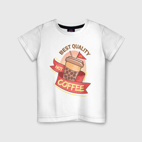 Детская футболка хлопок с принтом Hot Coffee в Новосибирске, 100% хлопок | круглый вырез горловины, полуприлегающий силуэт, длина до линии бедер | burgers | delicious | hot dog | вредная еда | еда