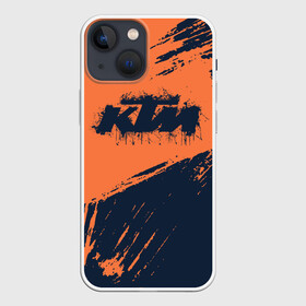 Чехол для iPhone 13 mini с принтом KTM | ГРАНЖ (Z) в Новосибирске,  |  | Тематика изображения на принте: enduro | ktm | moto | moto sport | motocycle | sportmotorcycle | гранж | ктм | мото | мото спорт | мотоспорт | спорт мото