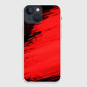 Чехол для iPhone 13 mini с принтом ЧЕРНО КРАСНЫЙ ГРАНЖ | GRUNGE (Z) в Новосибирске,  |  | abstract | geometry | geometry stripes | grunge | texture | абстракция | геометрические полосы | геометрия | гранж | красно черное | красное | текстура | черное