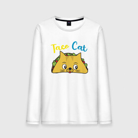 Мужской лонгслив хлопок с принтом Taco Cat в Новосибирске, 100% хлопок |  | Тематика изображения на принте: animal | cat | cute | kitty | meow | taco | друг | животные | киска | китти | кот | котенок | котик | котэ | кошечка | кошка | милый | мур | мяу | питомец | тако