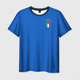 Мужская футболка 3D+ с принтом форма сборной Италии домашняя в Новосибирске, 100% микрофибра | круглый вырез горловины, длина до линии бедер | 2021 | championship | cup | dzyuba | russia | world | европы | италия | мира | мундиаль | форма | футбол | чемпионат