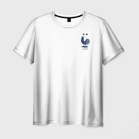 Мужская футболка 3D с принтом форма сборной Франции гостевая в Новосибирске, 100% полиэфир | прямой крой, круглый вырез горловины, длина до линии бедер | 2021 | championship | cup | dzyuba | russia | world | европы | мира | мундиаль | форма | франция | футбол | чемпионат