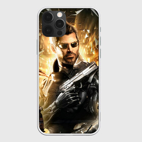 Чехол для iPhone 12 Pro с принтом Adam Jensen в Новосибирске, силикон | область печати: задняя сторона чехла, без боковых панелей | cyberpunk | deus ex | game | games | адам дженсен | будущее | деус екс | деус экс | игра | игры | киберпанк