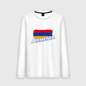 Мужской лонгслив хлопок с принтом Armenia Flag в Новосибирске, 100% хлопок |  | armenia | armenya | арарат | армения | армяне | армянин | арцах | горы | ереван | кавказ | народ | саркисян | ссср | страна | флаг