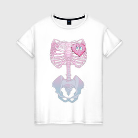 Женская футболка хлопок с принтом yumemi riamu (Риаму Юмэми) в Новосибирске, 100% хлопок | прямой крой, круглый вырез горловины, длина до линии бедер, слегка спущенное плечо | anime | yumemi riamu | аниме | девушки золушки | риаму юмэми | сердце | скелет | хэллоуин